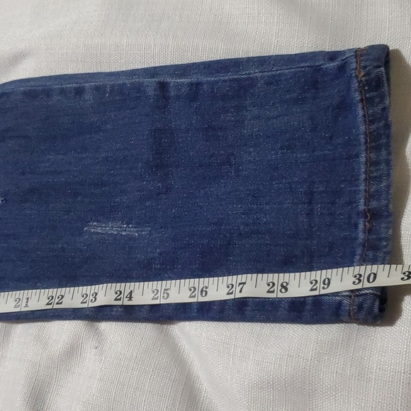 I&M Jeans Denim Distressed Mid Rise Overalls Size L - Picture 14 of 14